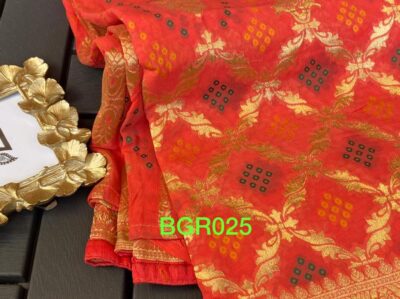 Pure Banaras Georgette Bandini Weaving Sarees (13)