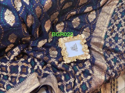 Pure Banaras Georgette Bandini Weaving Sarees (16)