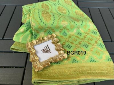 Pure Banaras Georgette Bandini Weaving Sarees (17)
