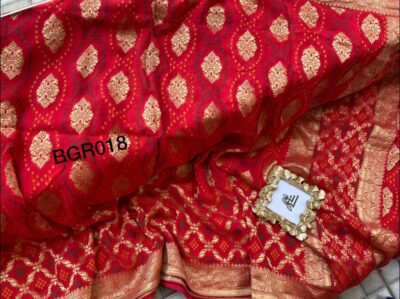Pure Banaras Georgette Bandini Weaving Sarees (21)