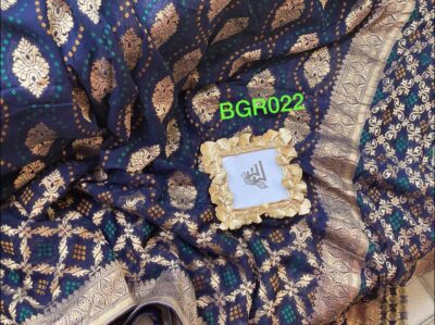 Pure Banaras Georgette Bandini Weaving Sarees (24)