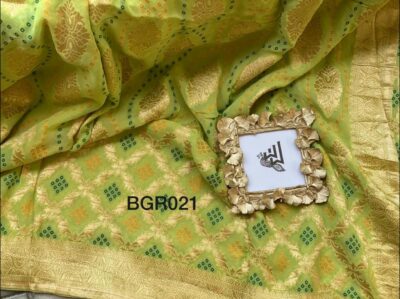 Pure Banaras Georgette Bandini Weaving Sarees (27)