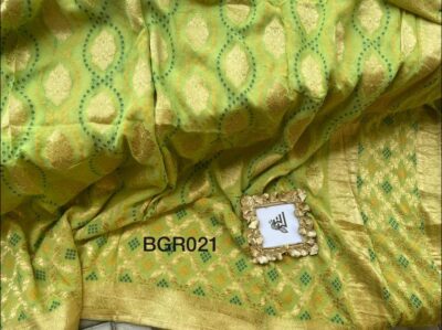 Pure Banaras Georgette Bandini Weaving Sarees (3)