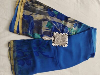 Pure Printed Chiffon Sarees With Blouse (4)