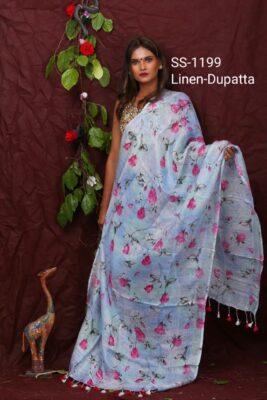 Pure Printed Linen Dupattas With Price (20)