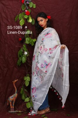 Pure Printed Linen Dupattas With Price (25)
