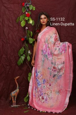 Pure Printed Linen Dupattas With Price (39)