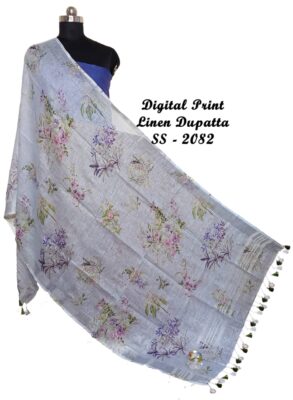Pure Printed Linen Dupattas With Price (40)