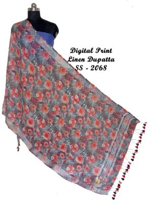 Pure Printed Linen Dupattas With Price (43)