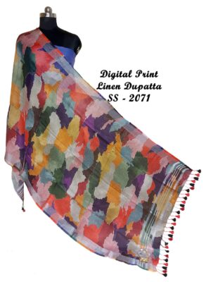 Pure Printed Linen Dupattas With Price (47)