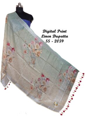 Pure Printed Linen Dupattas With Price (50)