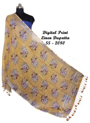 Pure Printed Linen Dupattas With Price (54)