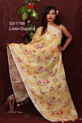 Pure Printed Linen Dupattas With Price (57)