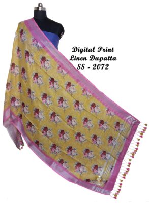 Pure Printed Linen Dupattas With Price (65)