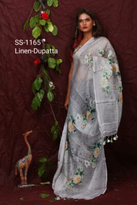 Pure Printed Linen Dupattas With Price (66)