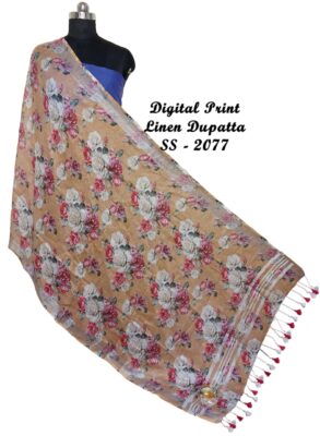 Pure Printed Linen Dupattas With Price (73)