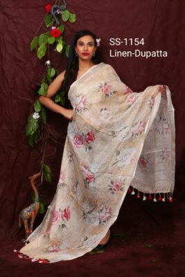 Pure Printed Linen Dupattas With Price (80)