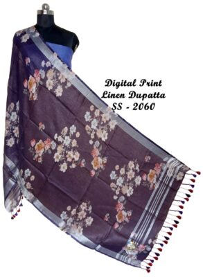 Pure Printed Linen Dupattas With Price (81)