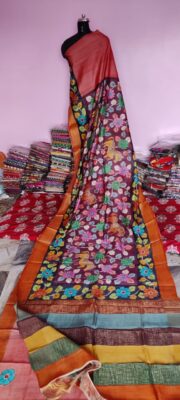 Pure Tussar Kalamkari Sarees With Hand Painted (14)