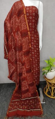 Chanderi Silk Ajrakh Printed Dresses (2)