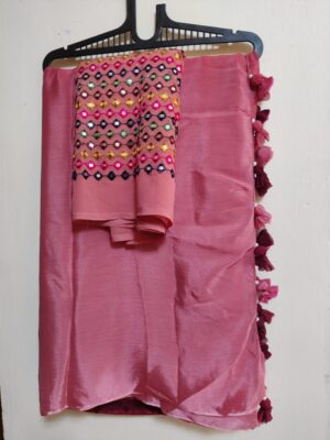 Pure Chinnon Shaded Sarees With Blouse (18)