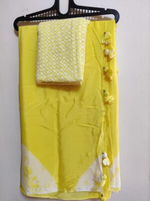 Pure Chinnon Shaded Sarees With Blouse (2)