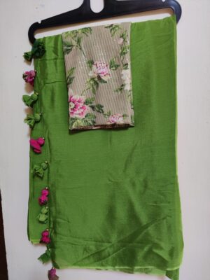 Pure Chinnon Shaded Sarees With Blouse (3)