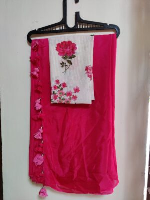 Pure Chinnon Shaded Sarees With Blouse (4)