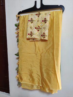 Pure Chinnon Shaded Sarees With Blouse (6)