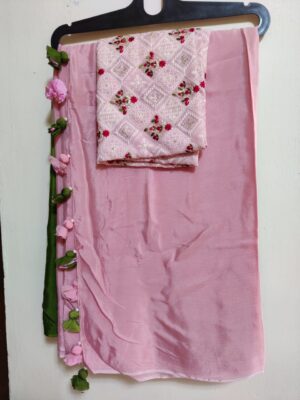 Pure Chinnon Shaded Sarees With Blouse (7)
