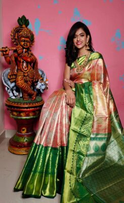 Pure Lite Weight Kanchi Sarees With Blouse (1)