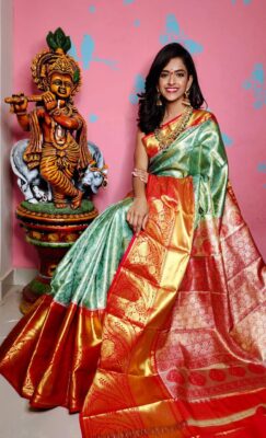 Pure Lite Weight Kanchi Sarees With Blouse (3)