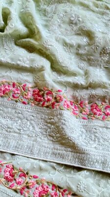 Beautiful Chikankari Collections With Blouse (12)