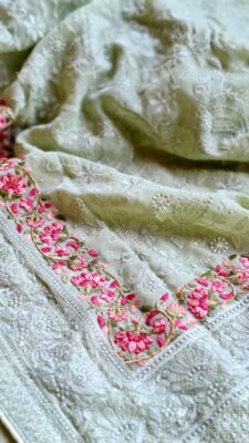 Beautiful Chikankari Collections With Blouse (18)