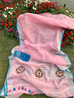 Exclusive Collection Of Embroidary Linen Sarees (11)