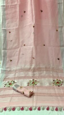 Exclusive Collection Of Embroidary Linen Sarees (15)