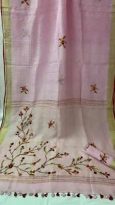 Exclusive Collection Of Embroidary Linen Sarees (16)