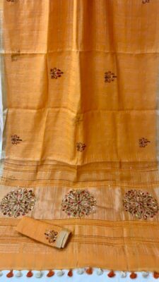 Exclusive Collection Of Embroidary Linen Sarees (17)