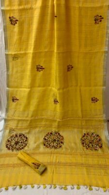 Exclusive Collection Of Embroidary Linen Sarees (21)
