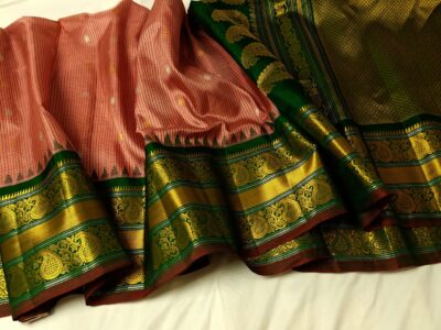 Pure Handloom Gadhwal Silk Sarees With Blouse (2.5)