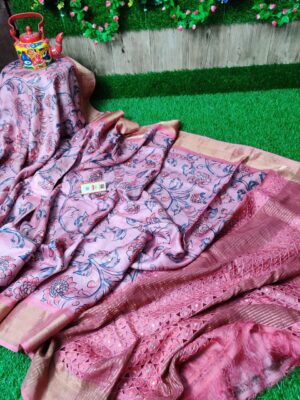 Pure Tussar Sarees With Cutwork (10)