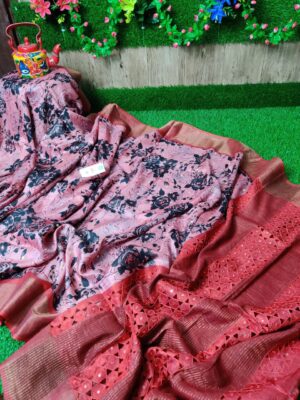 Pure Tussar Sarees With Cutwork (11)