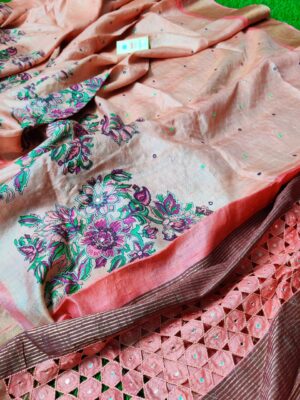 Pure Tussar Sarees With Cutwork (5)