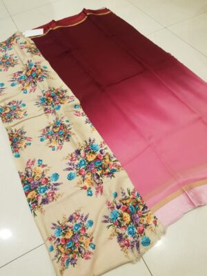 Latest Chiffon Shaded Sarees With Blouse (1)
