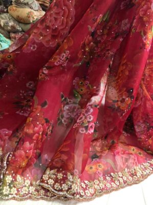 Organza Sarees With Beautiful Pearl Handwork (9)