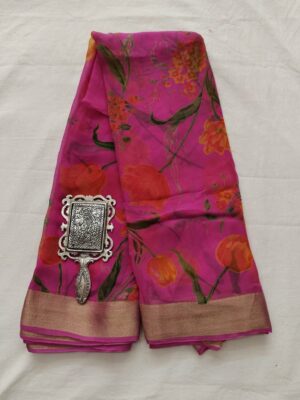 Pure Chiffon Sarees With Blouse Online (6)