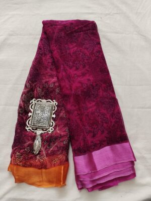 Pure Chiffon Sarees With Blouse Online (7)