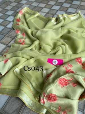 Pure Chiffon Sarees With Crepe Blouse (1)