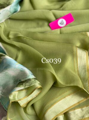 Pure Chiffon Sarees With Crepe Blouse (15)