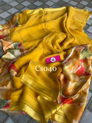Pure Chiffon Sarees With Crepe Blouse (16)